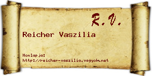 Reicher Vaszilia névjegykártya